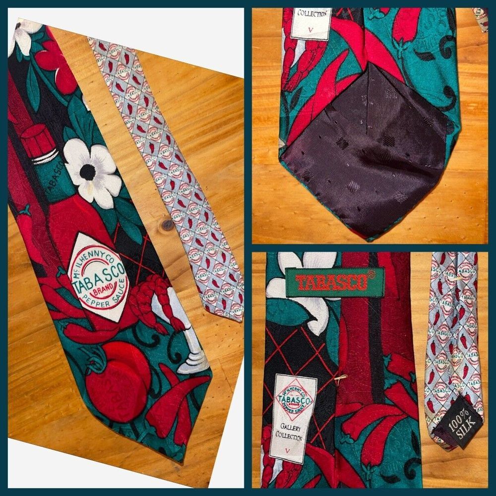 Tabasco Neck Tie Men Gallery Collection Magnolia Louisiana Cajun Hot Sauce